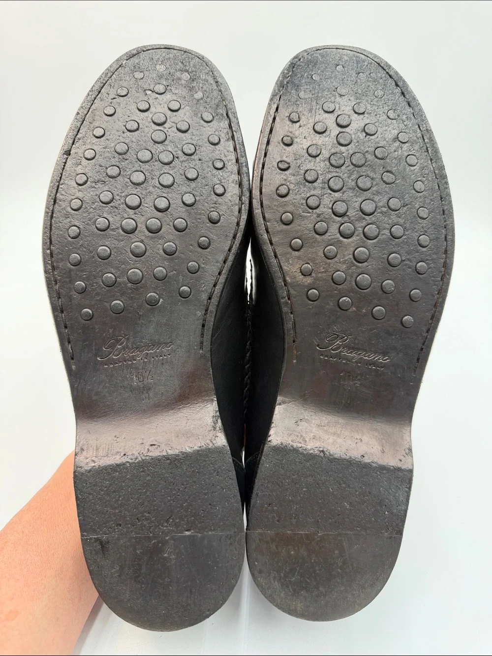 BRAGANO COLE HAAN sz10.5 Woven Italian Leather Slip-On Loafers Made in Italy